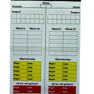 Tacticcoach Scoreblokje Voetbal